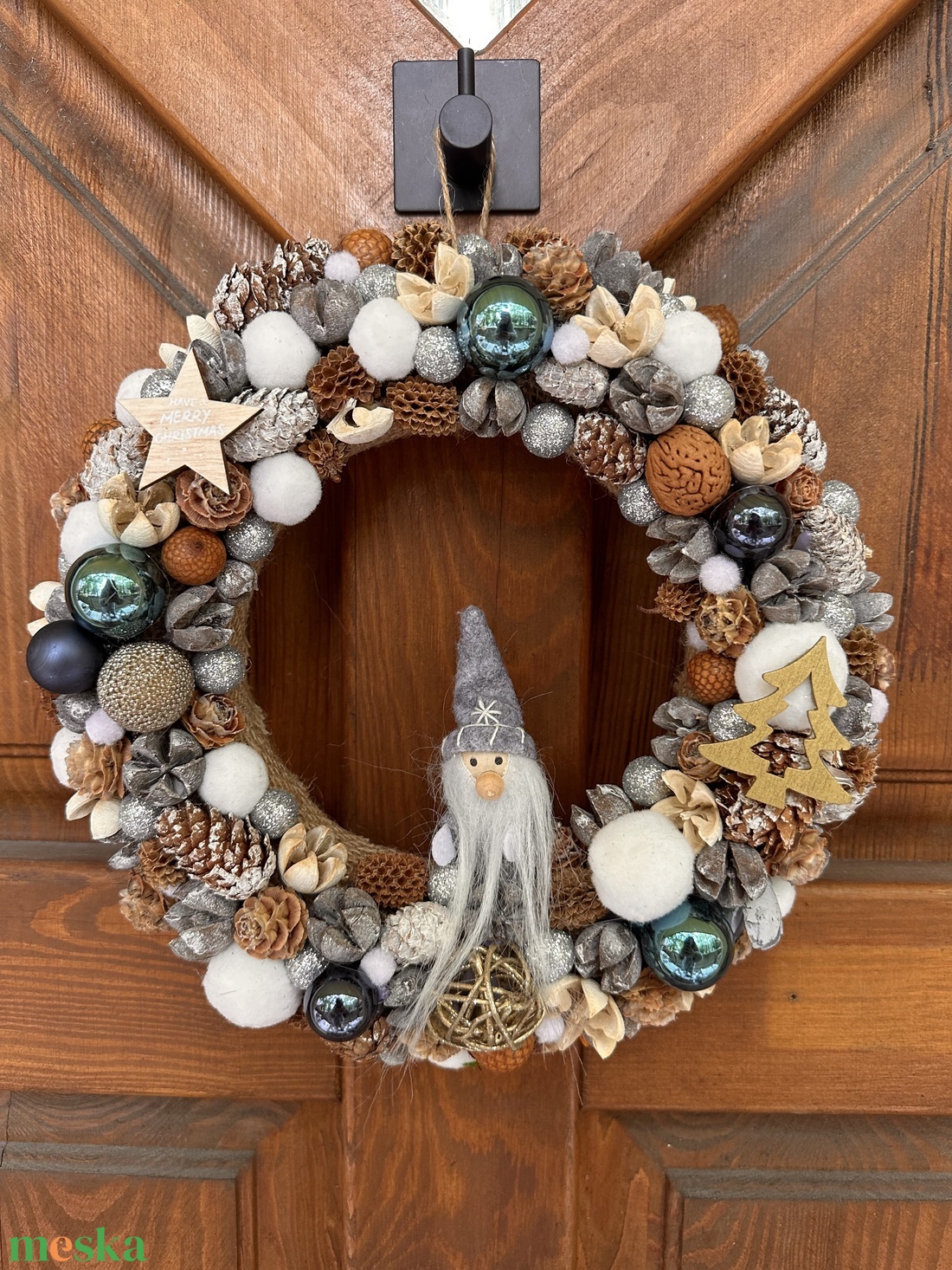 Karácsonyi manó - karácsony - adventi díszek - adventi ajtódísz - Meska.hu
