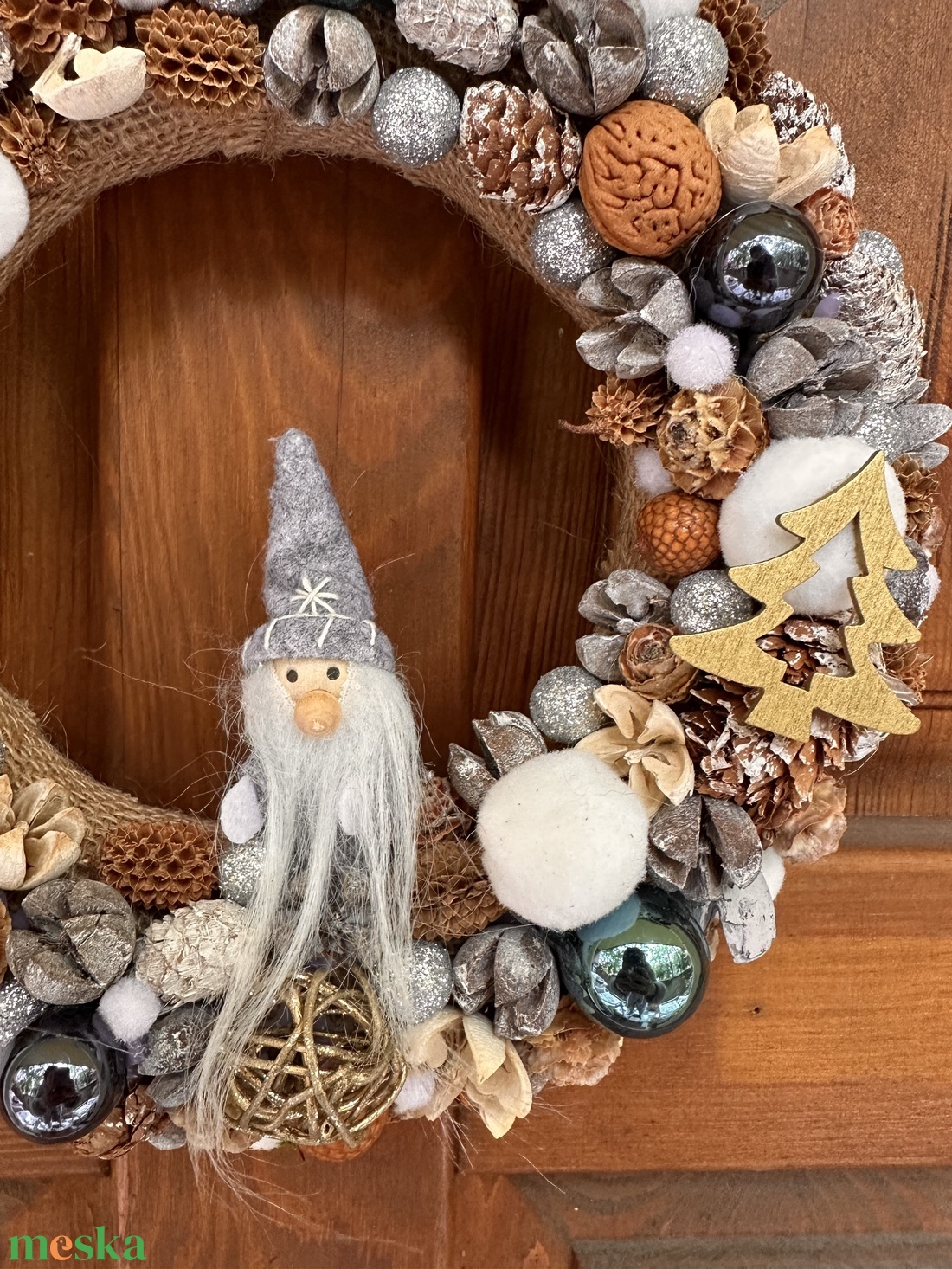 Karácsonyi manó - karácsony - adventi díszek - adventi ajtódísz - Meska.hu