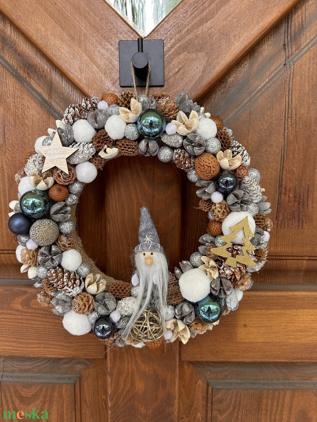 Karácsonyi manó - karácsony - adventi díszek - adventi ajtódísz - Meska.hu