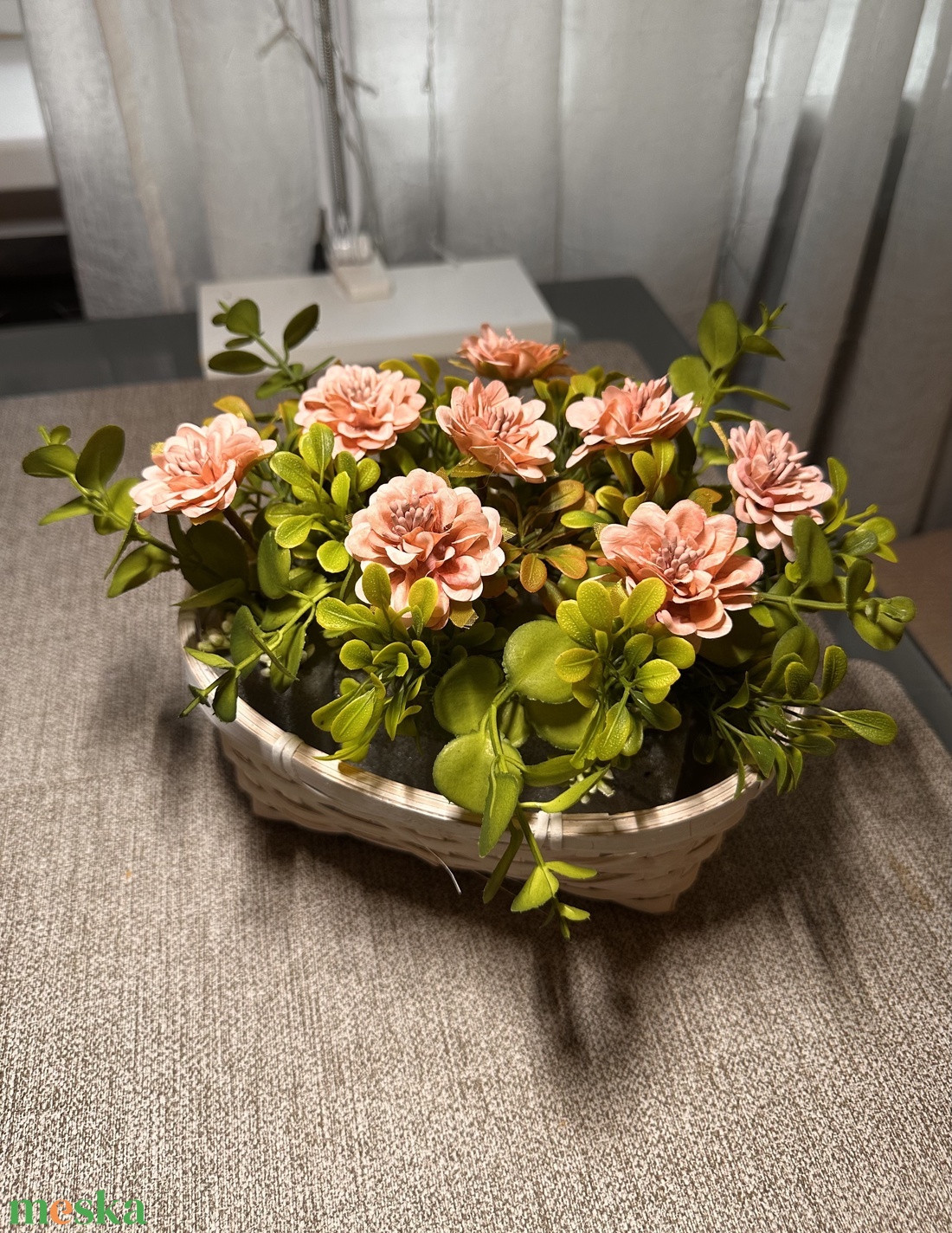 Tavaszi kosárka - otthon & életmód - virágdekoráció - virágdíszek - asztali virágdísz - Meska.hu