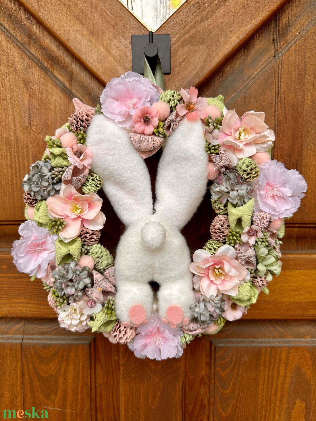 Nyuszi popo - ünnepi díszek, dekorációk - húsvéti díszek és dekorációk - húsvéti ajtódísz, kopogtató - Meska.hu