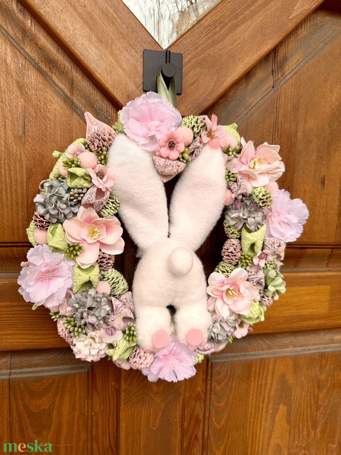 Nyuszi popo - ünnepi díszek, dekorációk - húsvéti díszek és dekorációk - húsvéti ajtódísz, kopogtató - Meska.hu