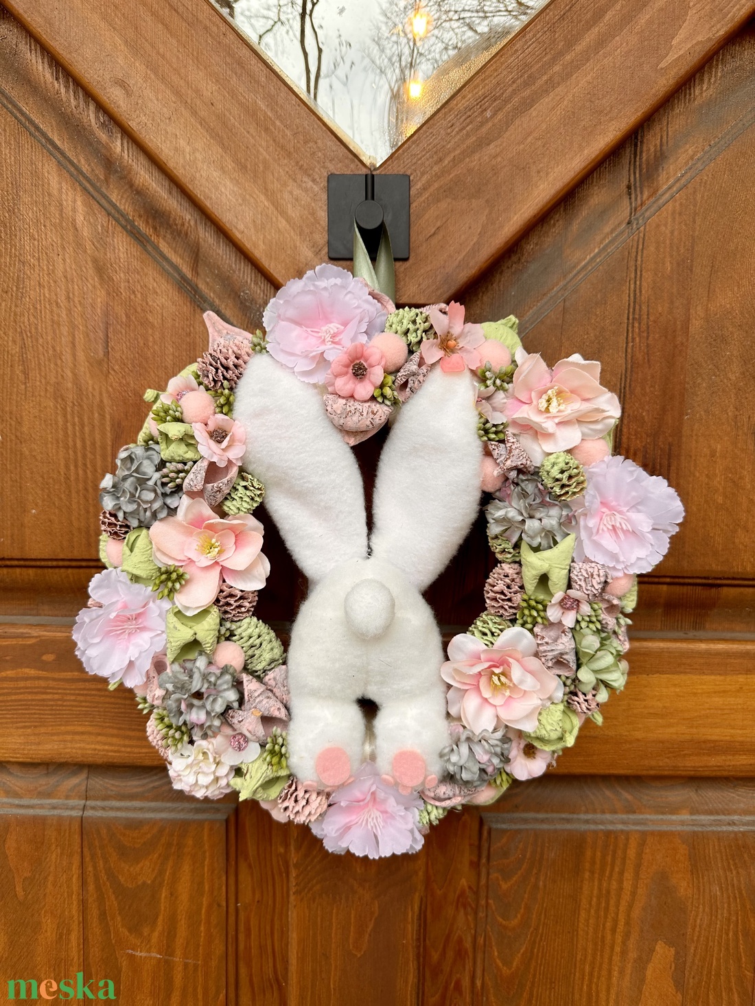 Nyuszi popo - ünnepi díszek, dekorációk - húsvéti díszek és dekorációk - húsvéti ajtódísz, kopogtató - Meska.hu