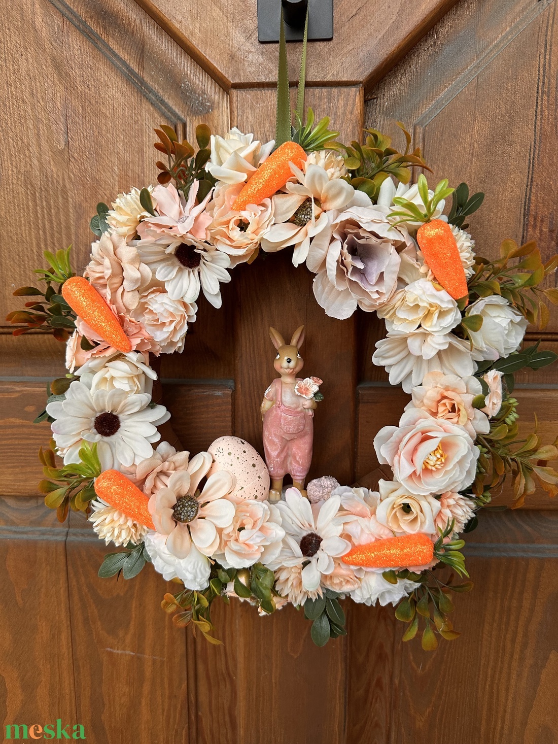 Húsvéti nyuszi - ünnepi díszek, dekorációk - húsvéti díszek és dekorációk - húsvéti ajtódísz, kopogtató - Meska.hu