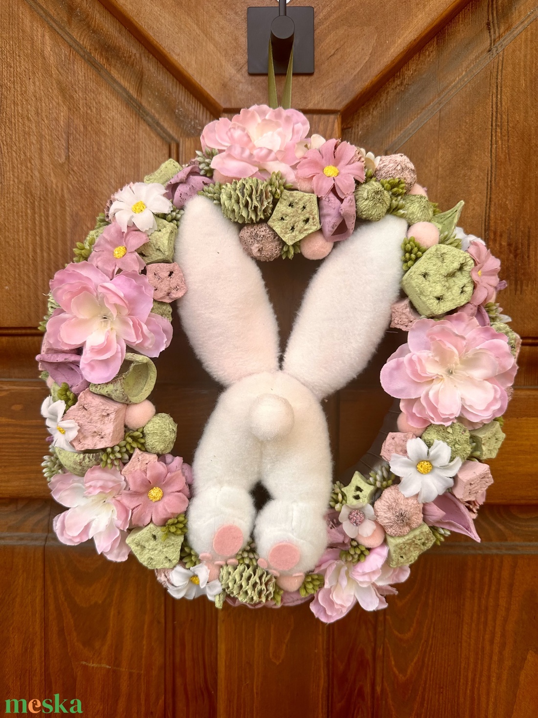 Nyuszi popo - ünnepi díszek, dekorációk - húsvéti díszek és dekorációk - húsvéti ajtódísz, kopogtató - Meska.hu