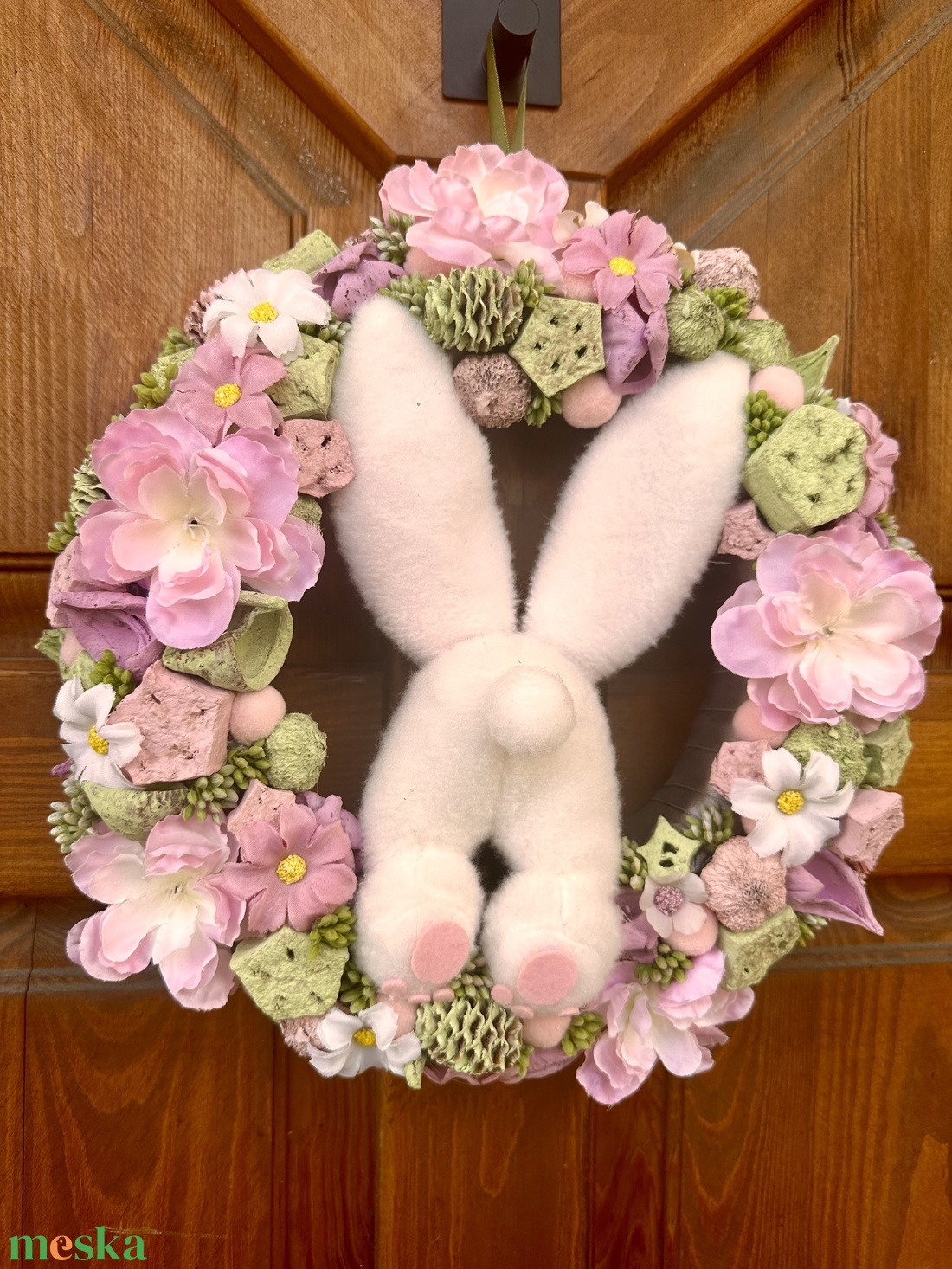 Nyuszi popo - ünnepi díszek, dekorációk - húsvéti díszek és dekorációk - húsvéti ajtódísz, kopogtató - Meska.hu