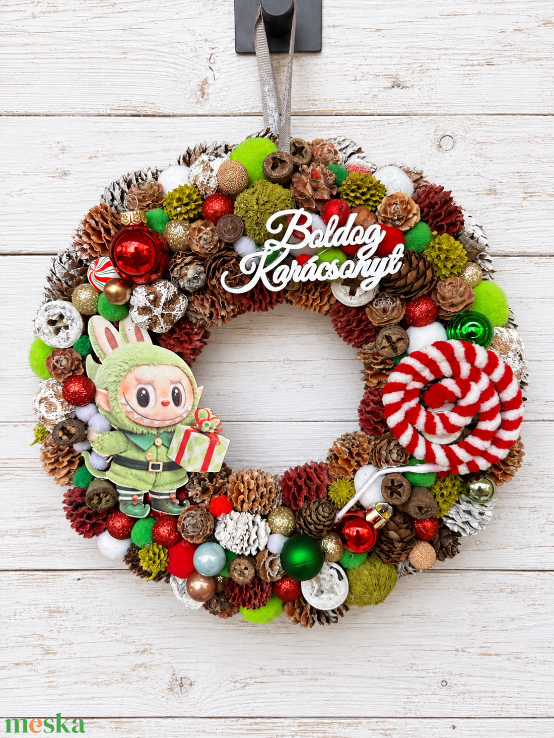 Labubu karacsony - karácsony - karácsonyi lakásdekoráció - karácsonyi ajtódíszek - Meska.hu