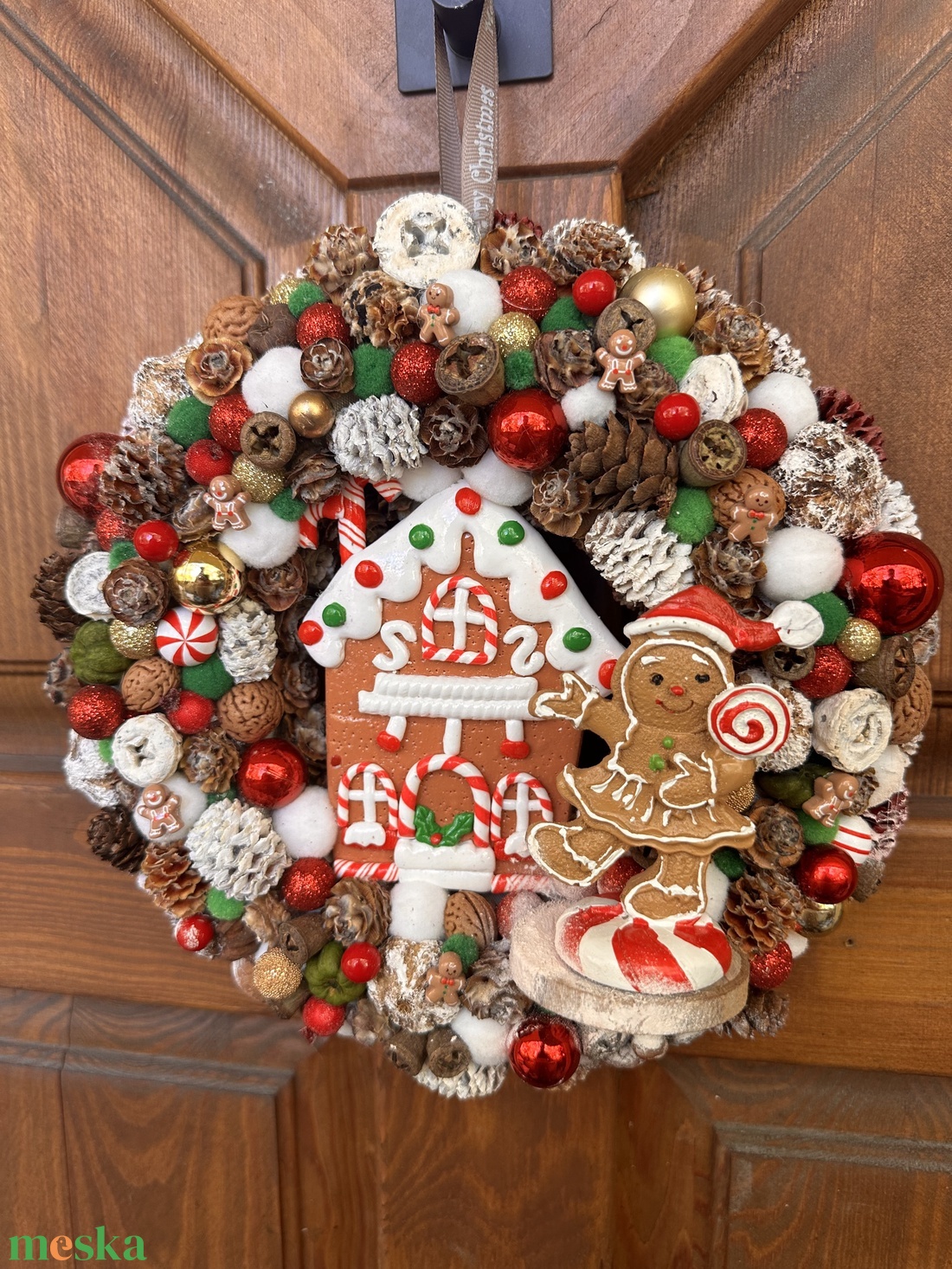 Mézi karácsonya - karácsony - adventi díszek - adventi ajtódísz - Meska.hu