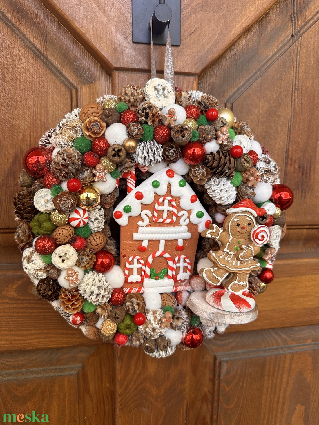 Mézi karácsonya - karácsony - adventi díszek - adventi ajtódísz - Meska.hu