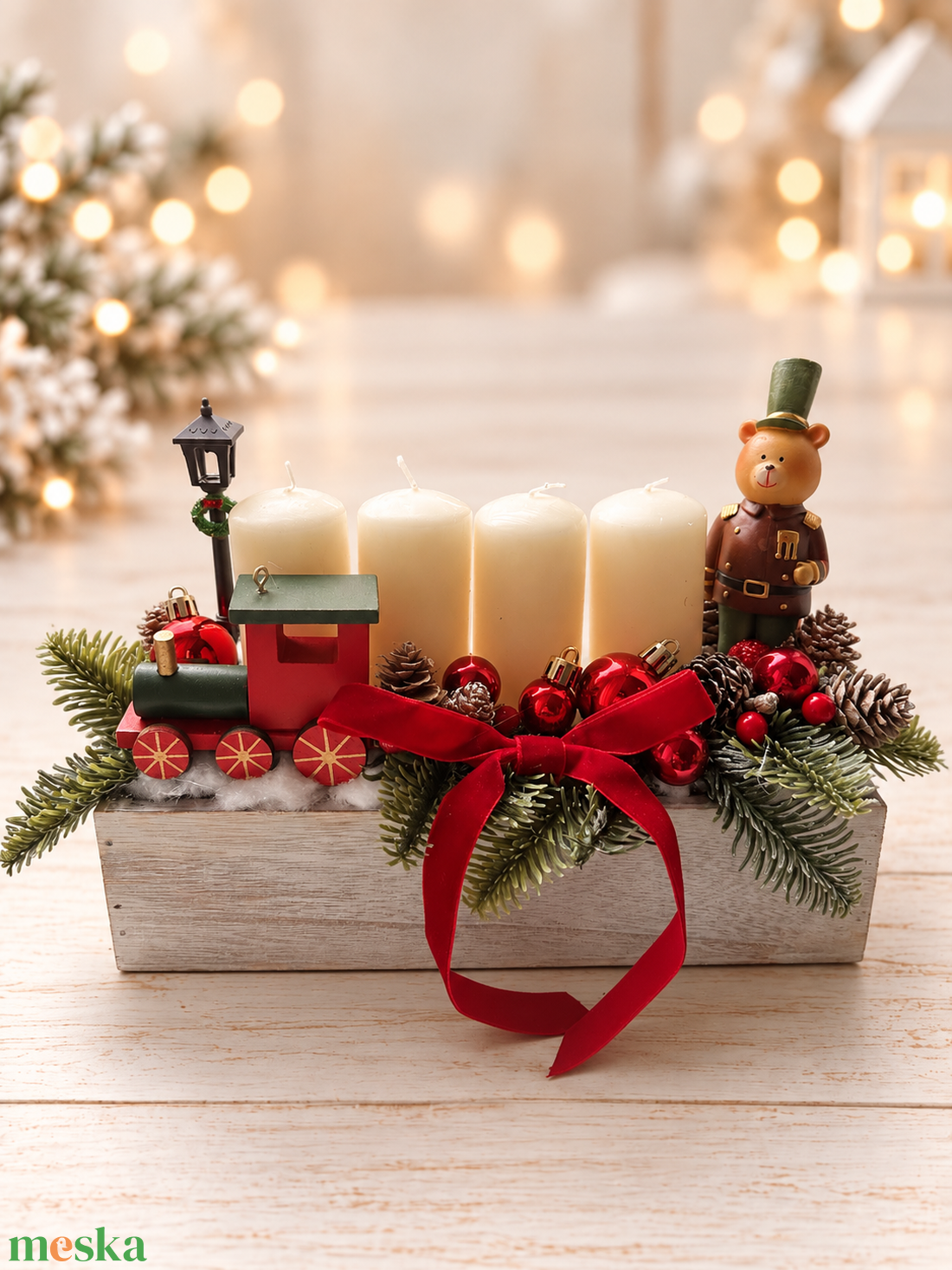 Macis adventi asztaldisz - karácsony - adventi díszek - adventi asztaldísz - Meska.hu