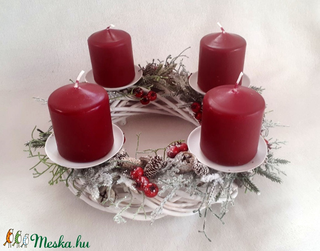 Adventi koszorú borrdó gyertyával - karácsony - adventi díszek - adventi asztaldísz - Meska.hu Adventi koszorú borrdó gyertyával - karácsony - adventi díszek - adventi asztaldísz - Meska.hu