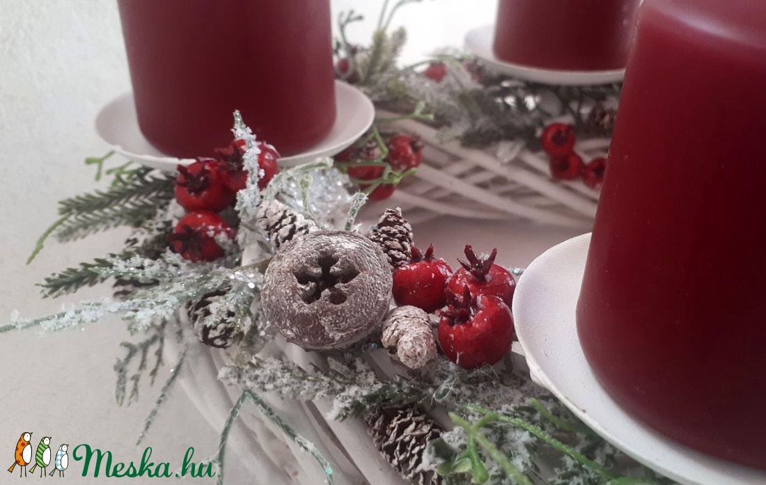 Adventi koszorú borrdó gyertyával - karácsony - adventi díszek - adventi asztaldísz - Meska.hu Adventi koszorú borrdó gyertyával - karácsony - adventi díszek - adventi asztaldísz - Meska.hu
