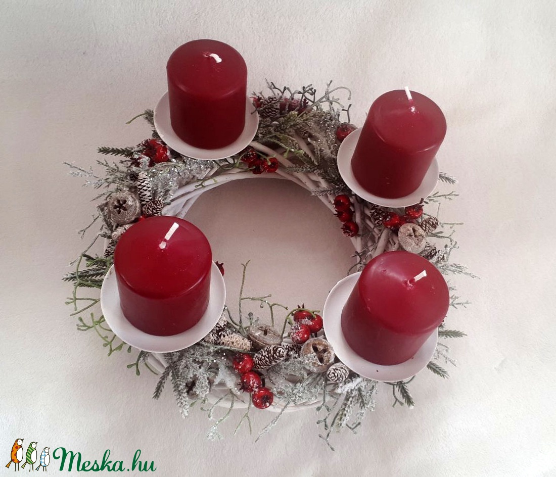Adventi koszorú borrdó gyertyával - karácsony - adventi díszek - adventi asztaldísz - Meska.hu Adventi koszorú borrdó gyertyával - karácsony - adventi díszek - adventi asztaldísz - Meska.hu
