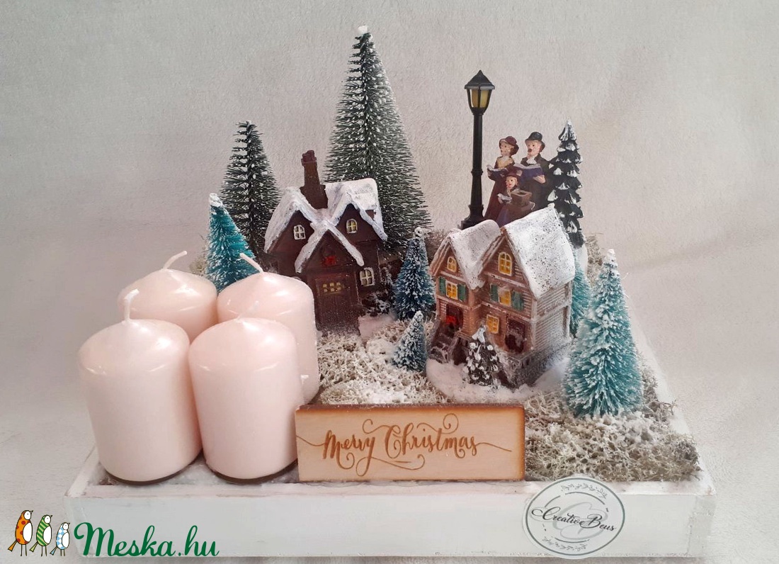 Adventi dekoráció világítós házikókkal - karácsony - adventi díszek - adventi asztaldísz - Meska.hu Adventi dekoráció világítós házikókkal - karácsony - adventi díszek - adventi asztaldísz - Meska.hu