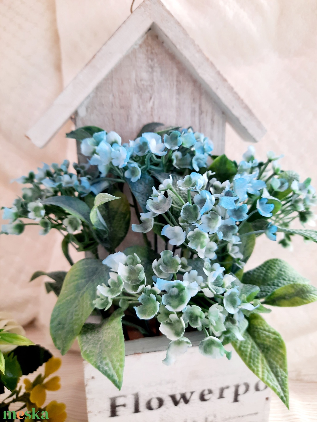 Kék nefelejcs házikós alapban - otthon & életmód - dekoráció - Meska.hu