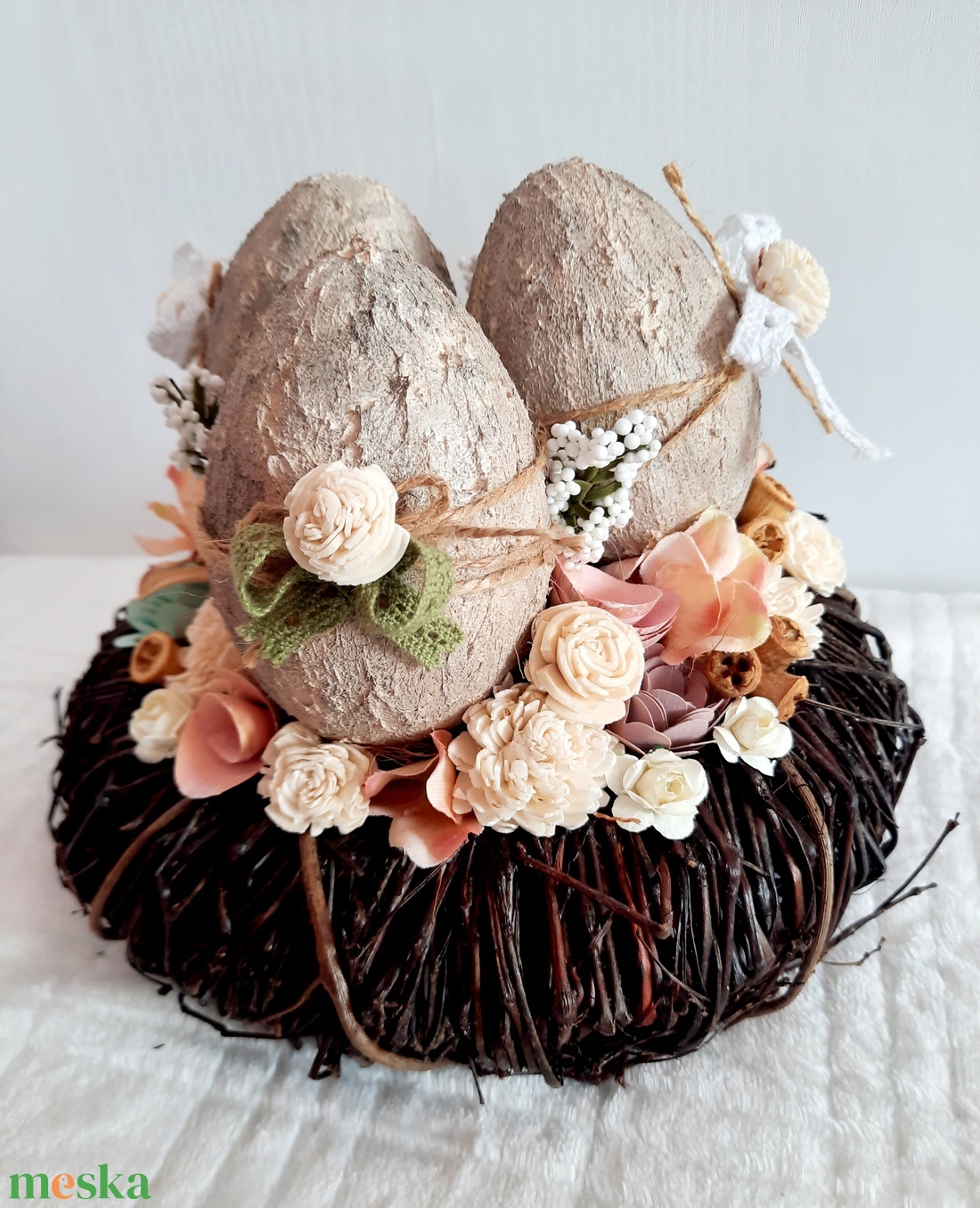 Húsvéti szett kőtojásokkal - otthon & életmód - dekoráció - asztal és polc dekoráció - asztaldísz - Meska.hu