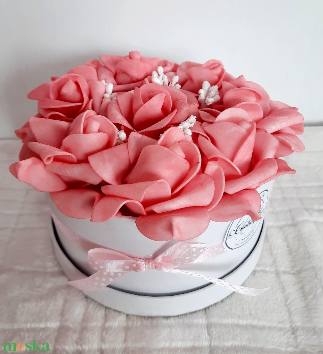 Rózsabox fehér dobozban - otthon & életmód - dekoráció - Meska.hu