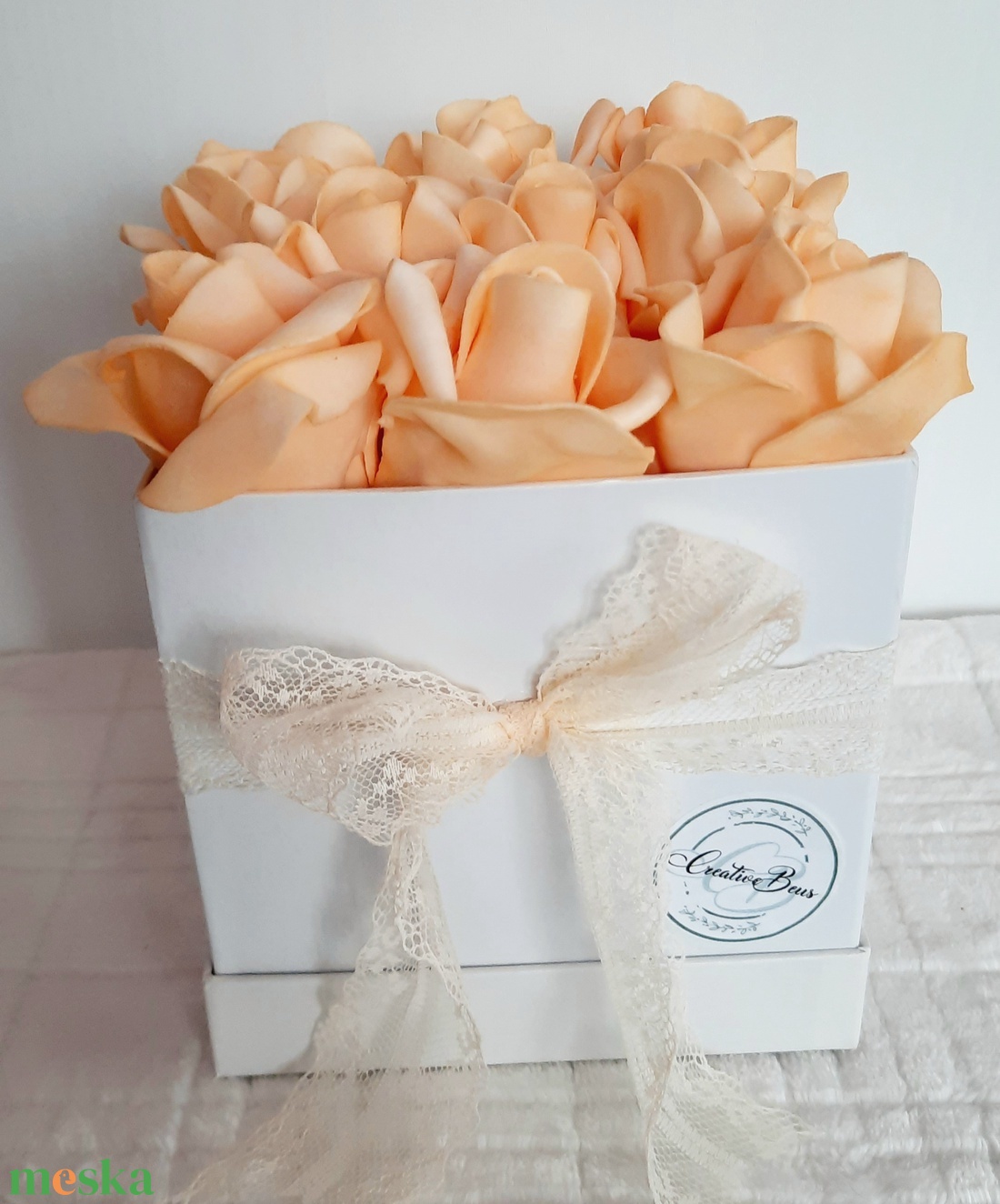 Narancsos rózsabox csipével - otthon & életmód - dekoráció - Meska.hu