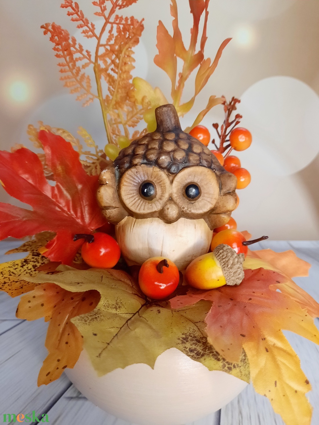 Őszi kisbagoly - otthon & életmód - dekoráció - asztal és polc dekoráció - asztaldísz - Meska.hu Őszi kisbagoly - otthon & életmód - dekoráció - asztal és polc dekoráció - asztaldísz - Meska.hu
