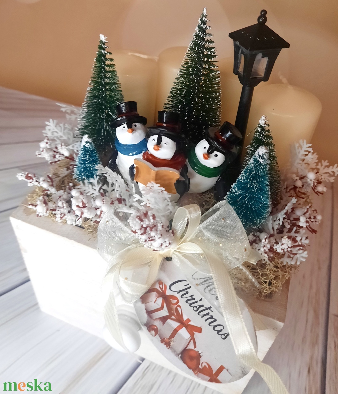 Éneklő pingvinek adventi dekor - karácsony - adventi díszek - adventi asztaldísz - Meska.hu Éneklő pingvinek adventi dekor - karácsony - adventi díszek - adventi asztaldísz - Meska.hu