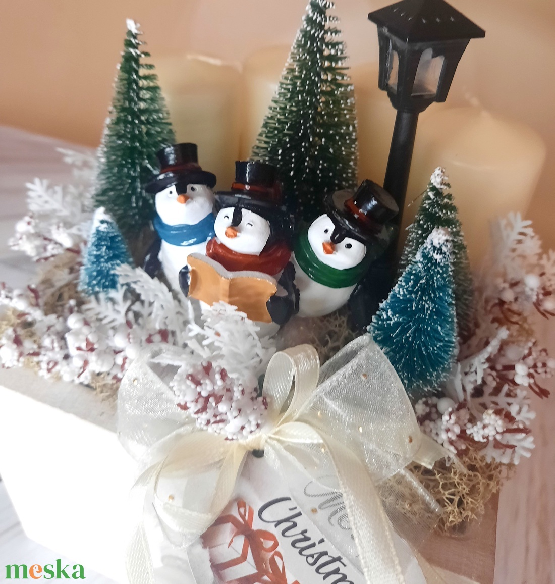 Éneklő pingvinek adventi dekor - karácsony - adventi díszek - adventi asztaldísz - Meska.hu Éneklő pingvinek adventi dekor - karácsony - adventi díszek - adventi asztaldísz - Meska.hu