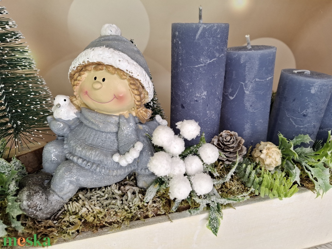 Adventi asztaldísz manóval - karácsony - karácsonyi lakásdekoráció - karácsonyi lakásdíszek - Meska.hu