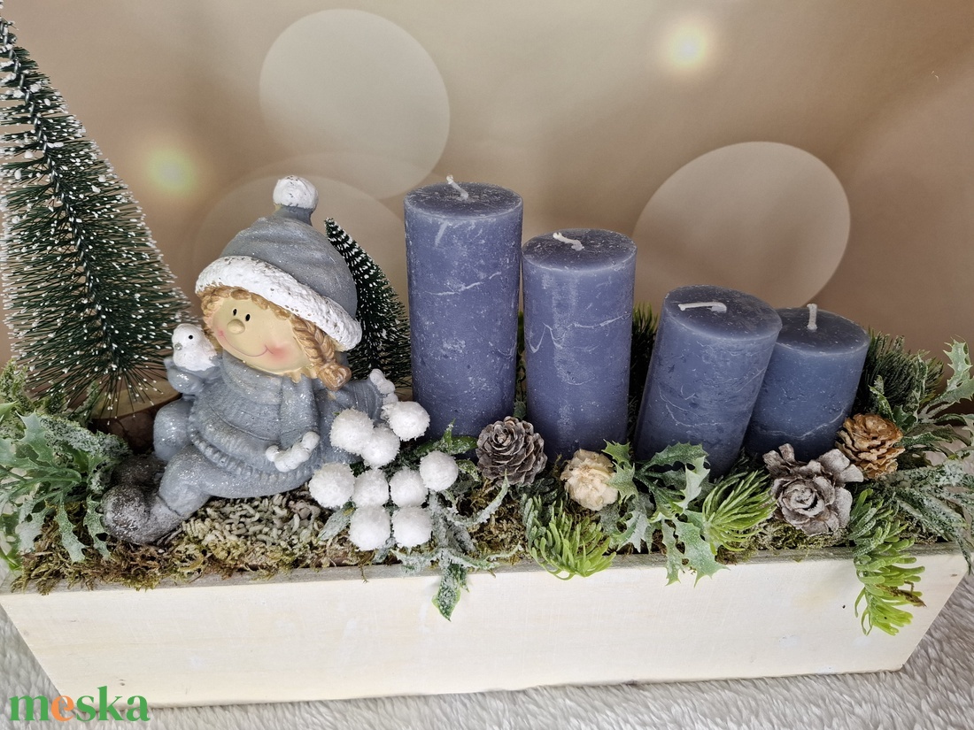 Adventi asztaldísz manóval - karácsony - karácsonyi lakásdekoráció - karácsonyi lakásdíszek - Meska.hu