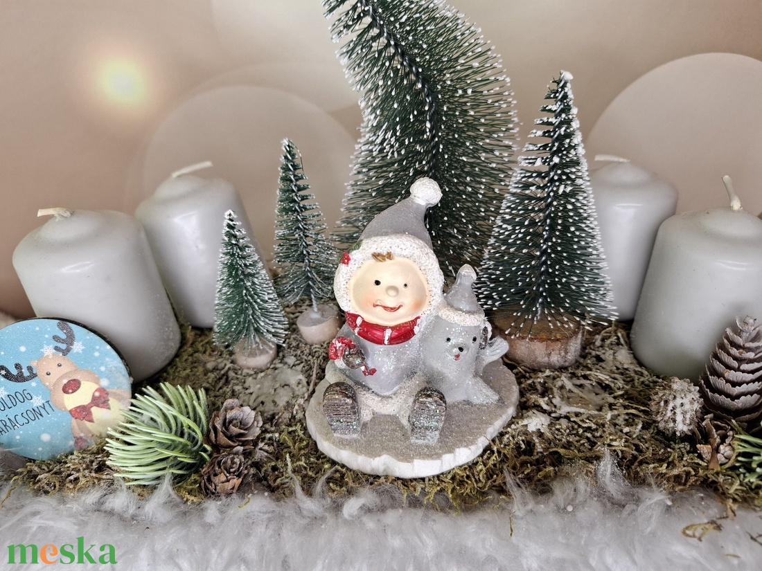 Adventi asztaldísz manóval - karácsony - karácsonyi lakásdekoráció - karácsonyi lakásdíszek - Meska.hu