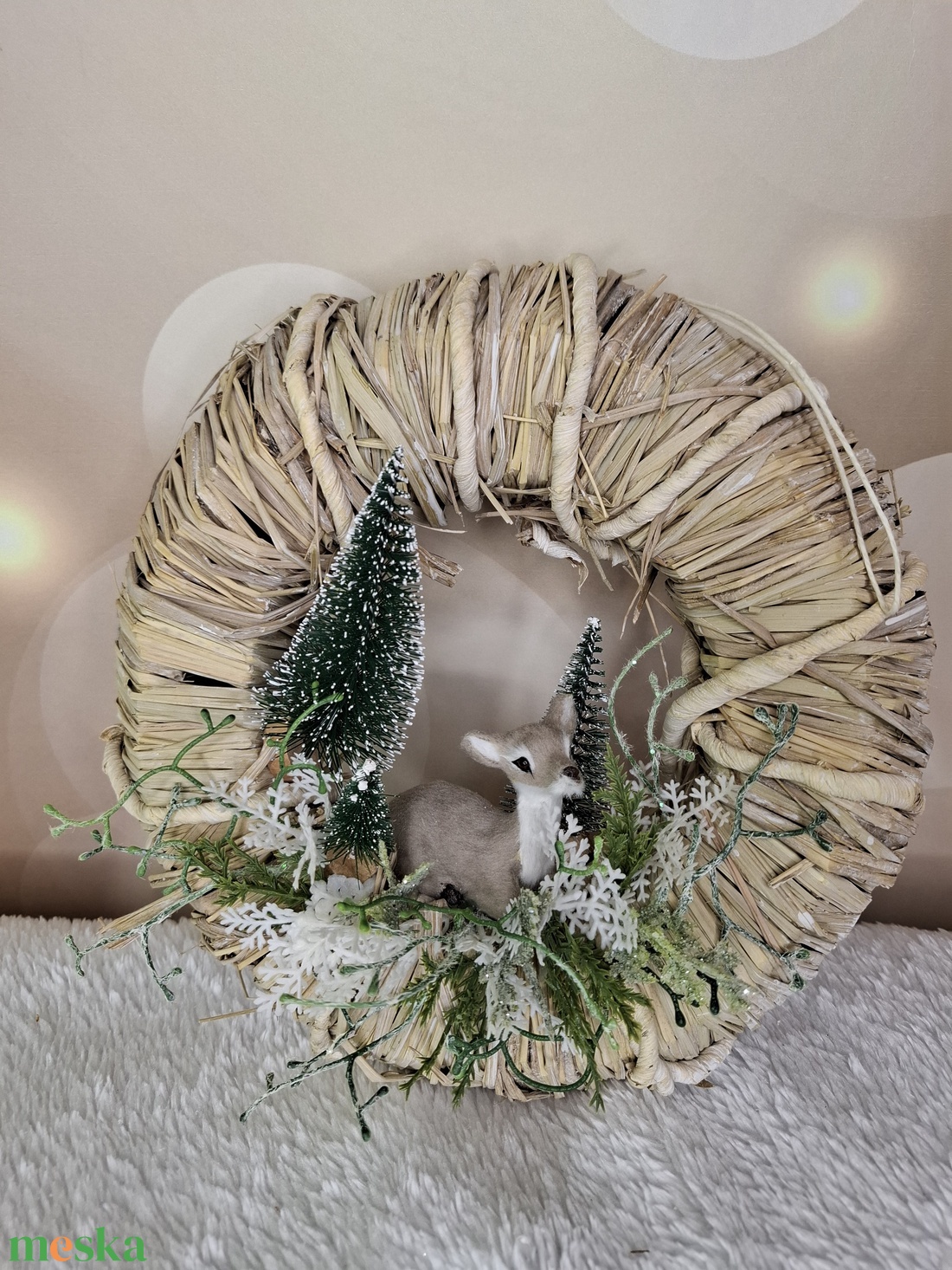 Adventi kopogtató Őzike - karácsony - karácsonyi lakásdekoráció - karácsonyi ajtódíszek - Meska.hu