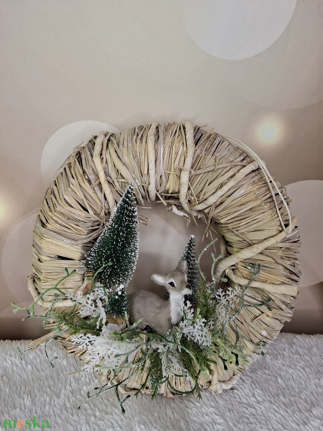 Adventi kopogtató Őzike - karácsony - karácsonyi lakásdekoráció - karácsonyi ajtódíszek - Meska.hu