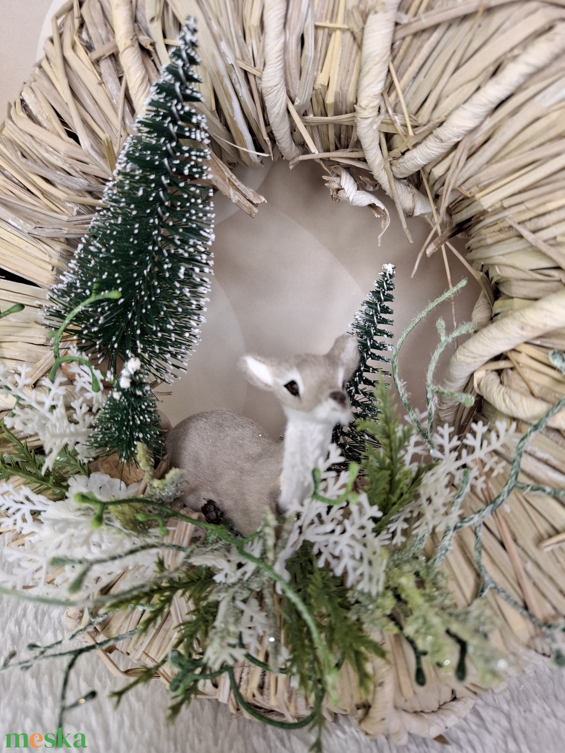 Adventi kopogtató Őzike - karácsony - karácsonyi lakásdekoráció - karácsonyi ajtódíszek - Meska.hu