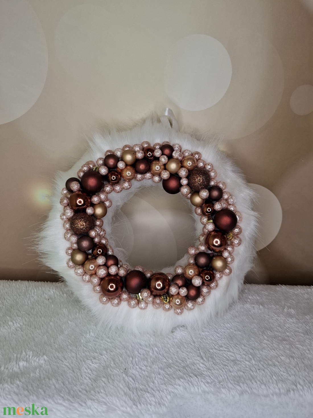 Adventi kopogtató Gömbökkel - karácsony - karácsonyi lakásdekoráció - karácsonyi ajtódíszek - Meska.hu