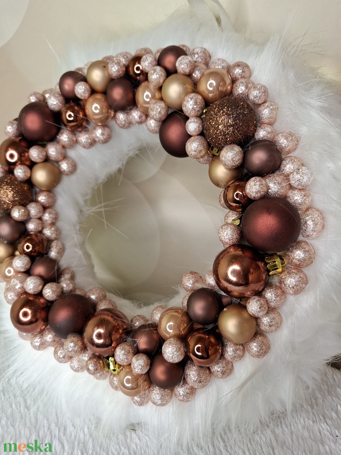 Adventi kopogtató Gömbökkel - karácsony - karácsonyi lakásdekoráció - karácsonyi ajtódíszek - Meska.hu