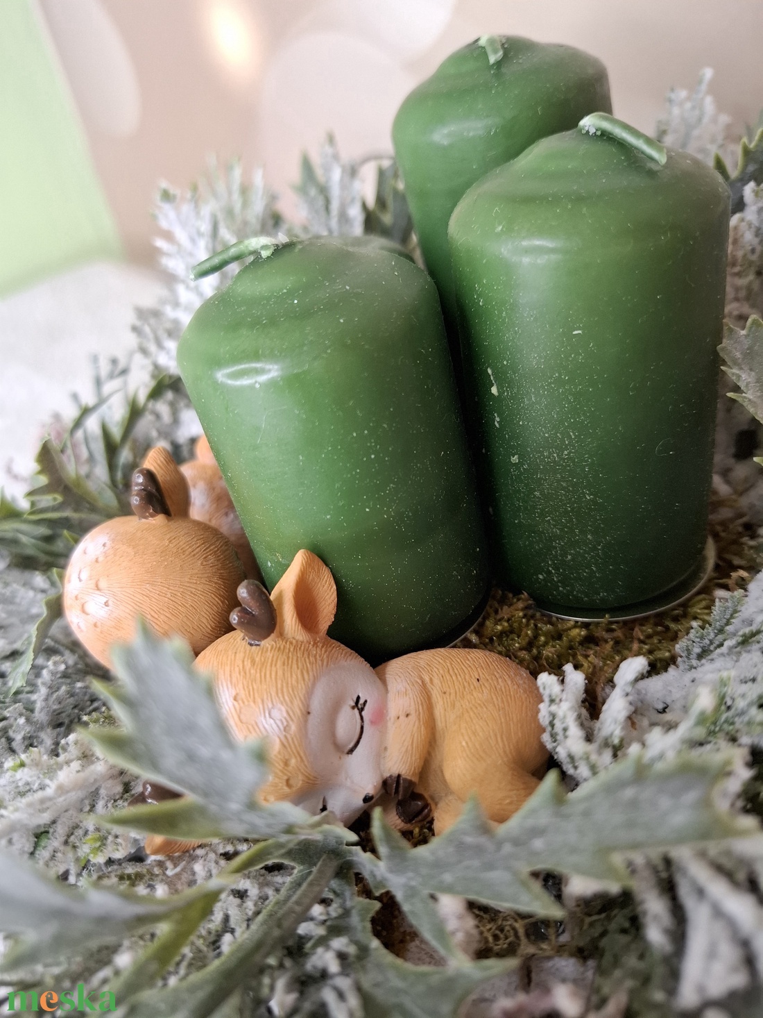 Adventi koszorú őzikével - karácsony - karácsonyi lakásdekoráció - karácsonyi lakásdíszek - Meska.hu