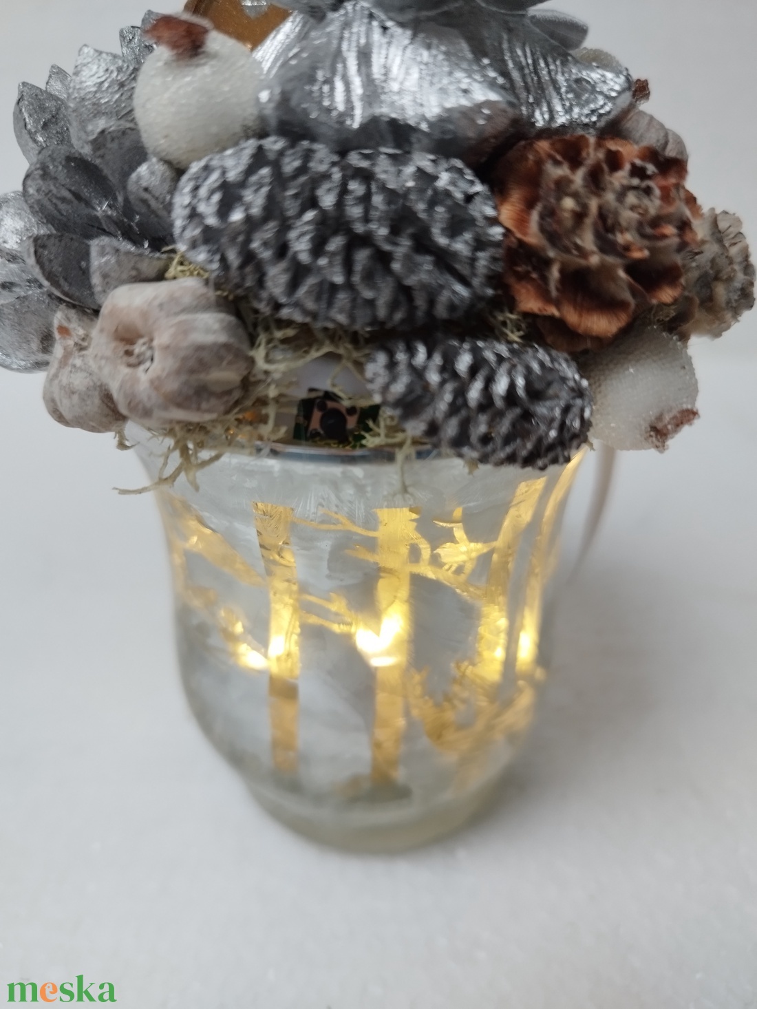 Fenyőfa házikóval karácsonyi dísz - karácsony - karácsonyi lakásdekoráció - ünnepi asztaldekoráció - Meska.hu