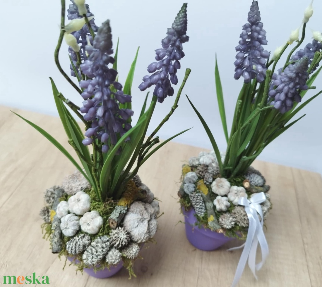 Gyöngyikés tavaszi asztaldísz - otthon & életmód - dekoráció - asztal és polc dekoráció - asztaldísz - Meska.hu