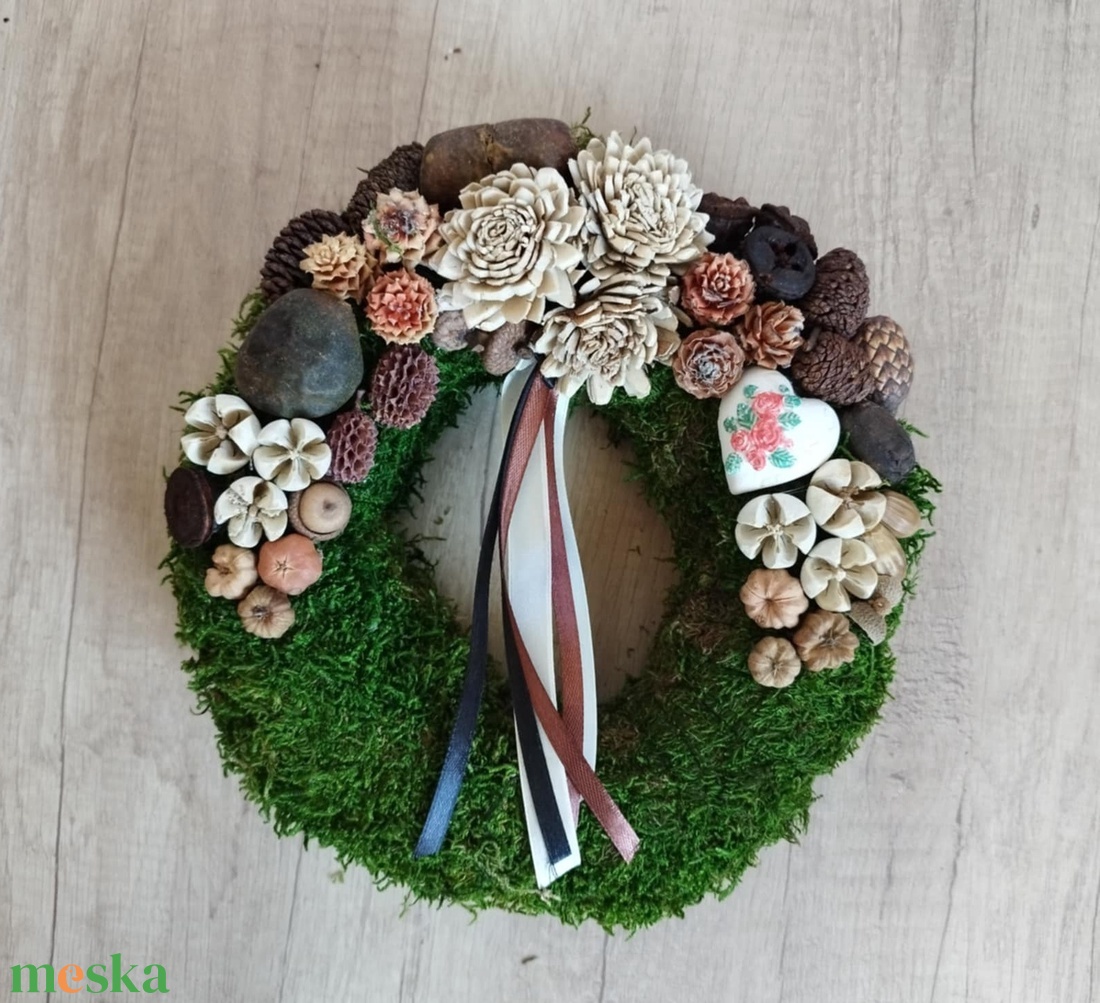 Moha koszorú 20cm (Sírdísz, kegyeleti dísz) - otthon & életmód - vallás - temetkezési tárgy - Meska.hu