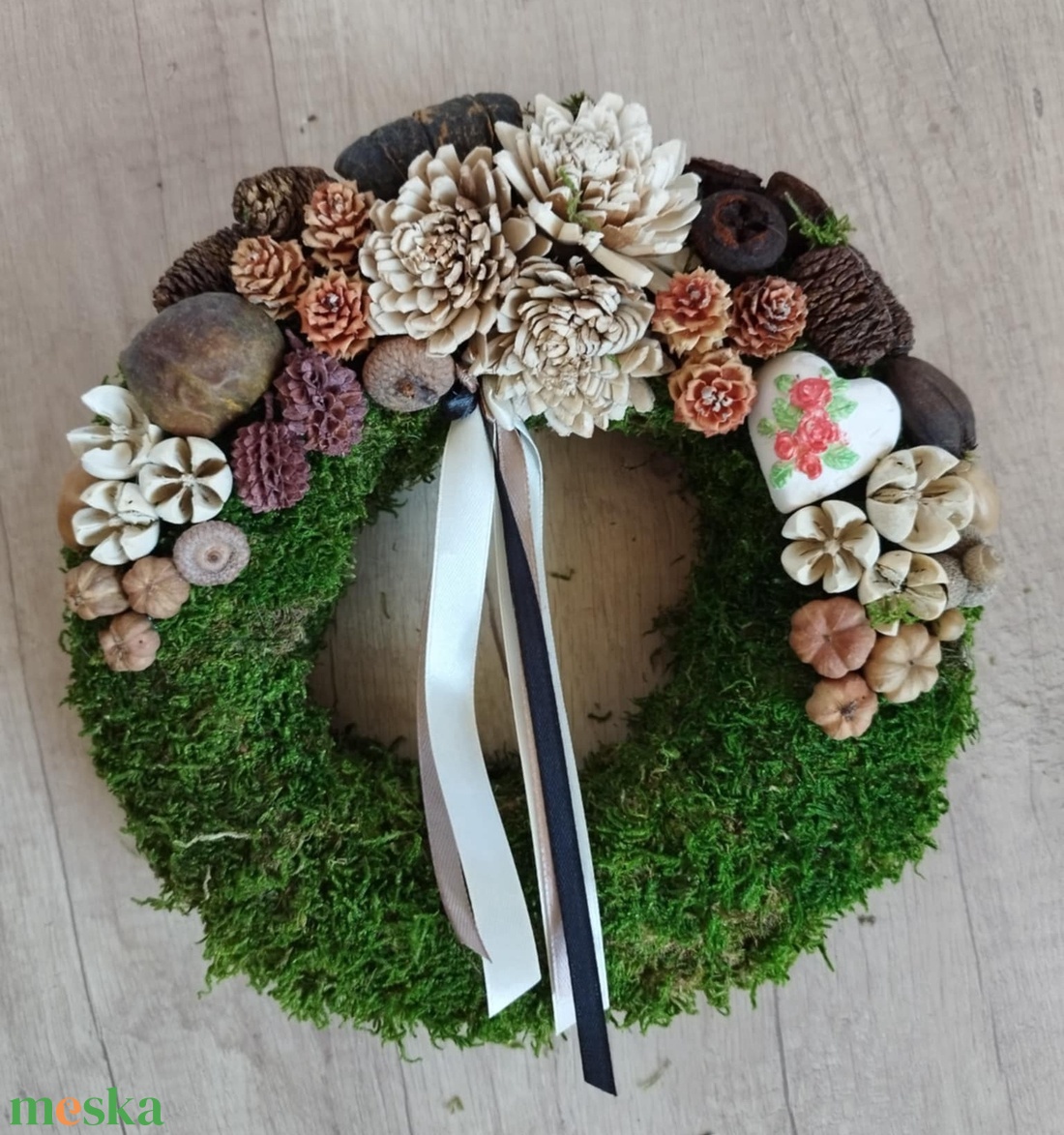 Moha koszorú 20cm (Sírdísz, kegyeleti dísz) - otthon & életmód - vallás - temetkezési tárgy - Meska.hu