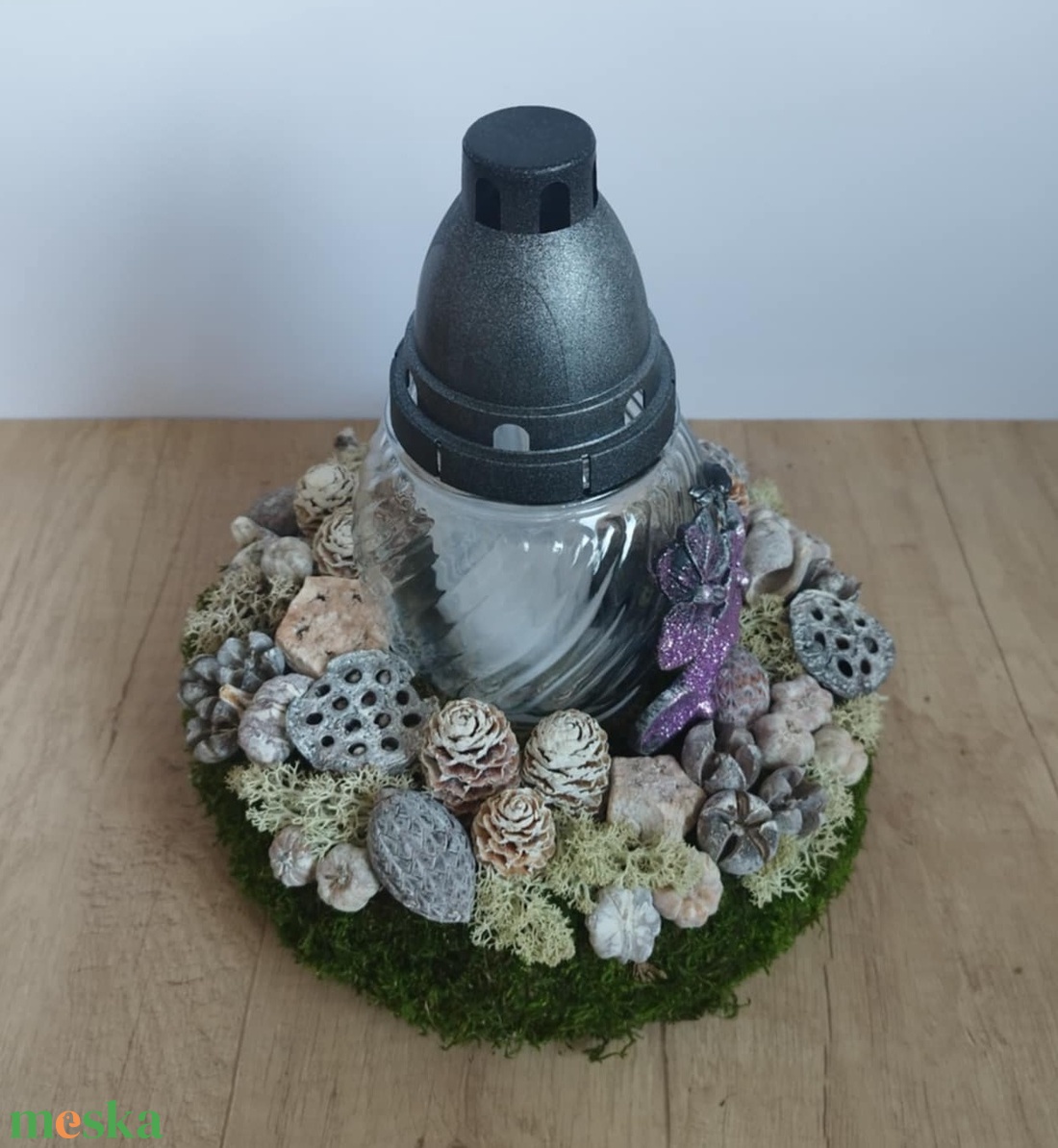 Moha koszorú mécsessel 20cm (kegyeleti dísz, sírdísz) - otthon & életmód - vallás - temetkezési tárgy - Meska.hu Moha koszorú mécsessel 20cm (kegyeleti dísz, sírdísz) - otthon & életmód - vallás - temetkezési tárgy - Meska.hu