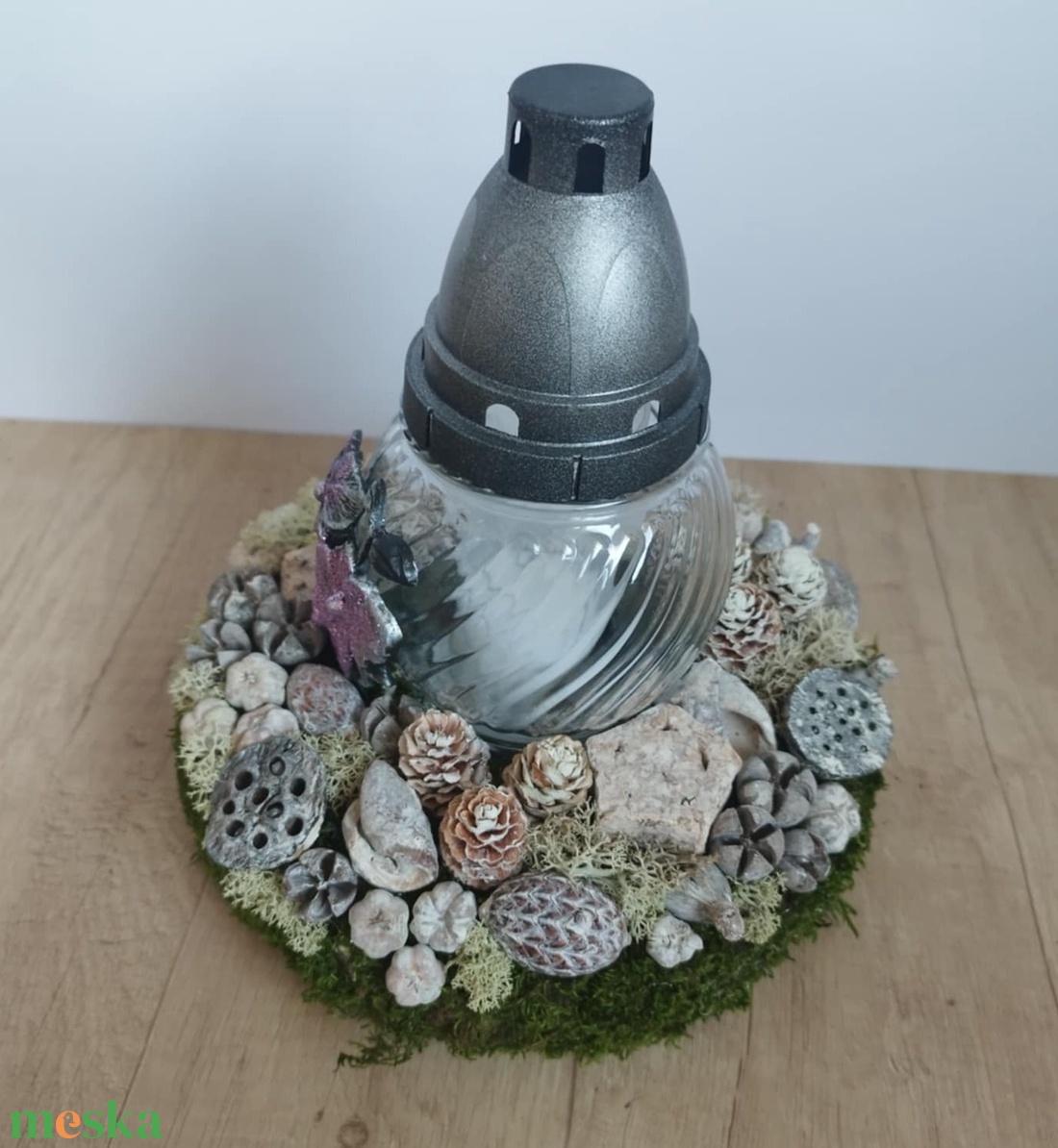 Moha koszorú mécsessel 20cm (kegyeleti dísz, sírdísz) - otthon & életmód - vallás - temetkezési tárgy - Meska.hu Moha koszorú mécsessel 20cm (kegyeleti dísz, sírdísz) - otthon & életmód - vallás - temetkezési tárgy - Meska.hu