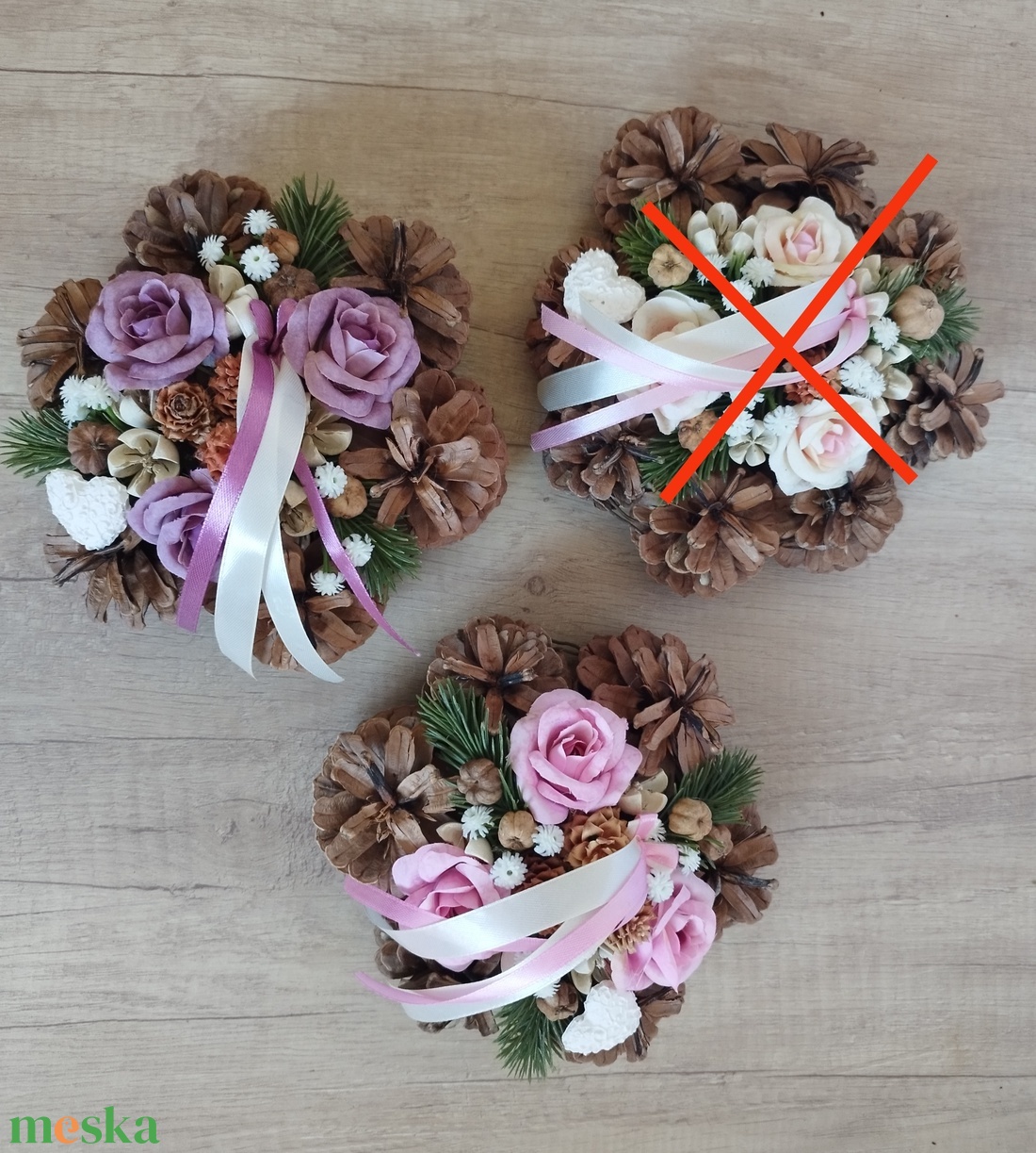 Toboz koszorú 15cm (kegyeleti dísz, sírdísz) - otthon & életmód - vallás - temetkezési tárgy - sírkoszorú, kegyeleti koszorú - Meska.hu