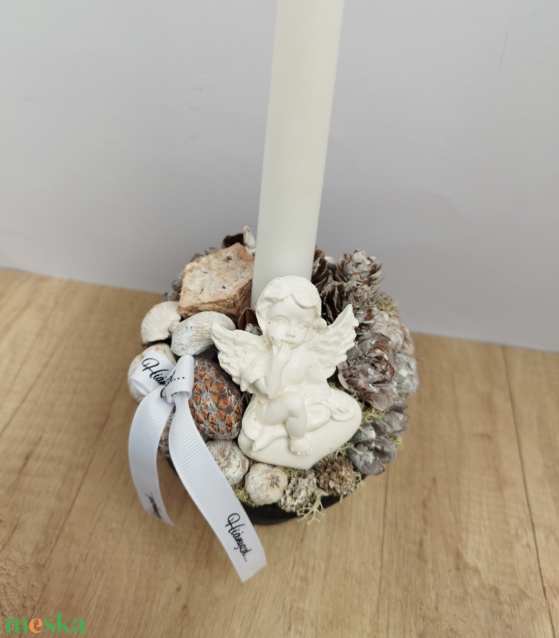 Gyertyás kegyeleti dísz, nagy (Sírdísz)  - otthon & életmód - vallás - temetkezési tárgy - sírdísz, kegyeleti dísz - Meska.hu