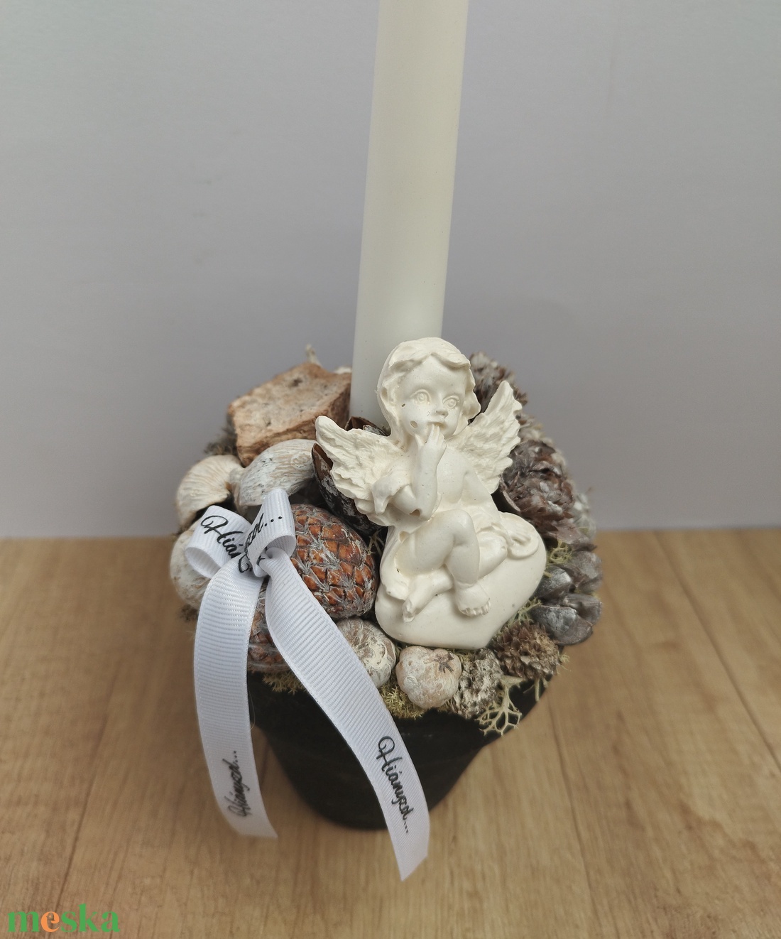 Gyertyás kegyeleti dísz, nagy (Sírdísz)  - otthon & életmód - vallás - temetkezési tárgy - sírdísz, kegyeleti dísz - Meska.hu