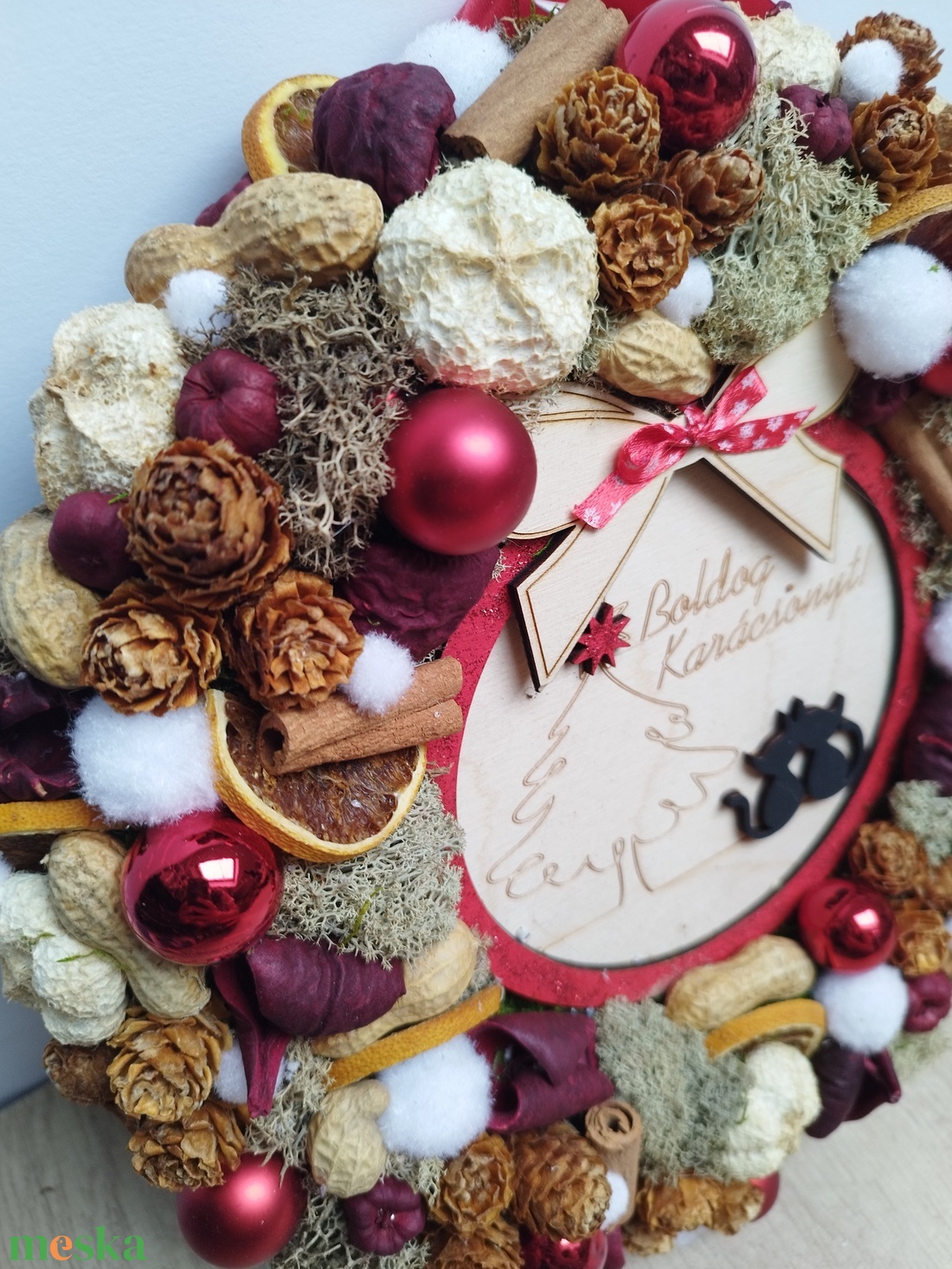 Cica kedvelőknek kopogtató piros - otthon & életmód - dekoráció - ajtó- és ablak dekoráció - ajtódísz & kopogtató - Meska.hu