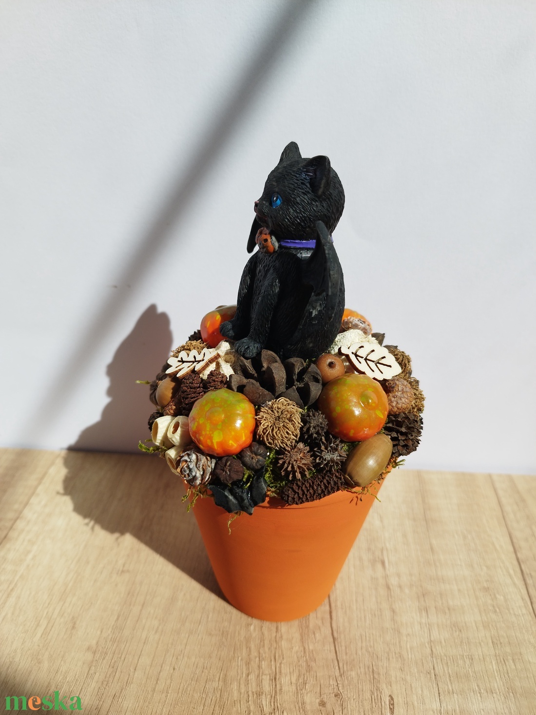Halloween-i cica � őszi asztaldísz  - otthon & életmód - dekoráció - asztal és polc dekoráció - asztaldísz - Meska.hu