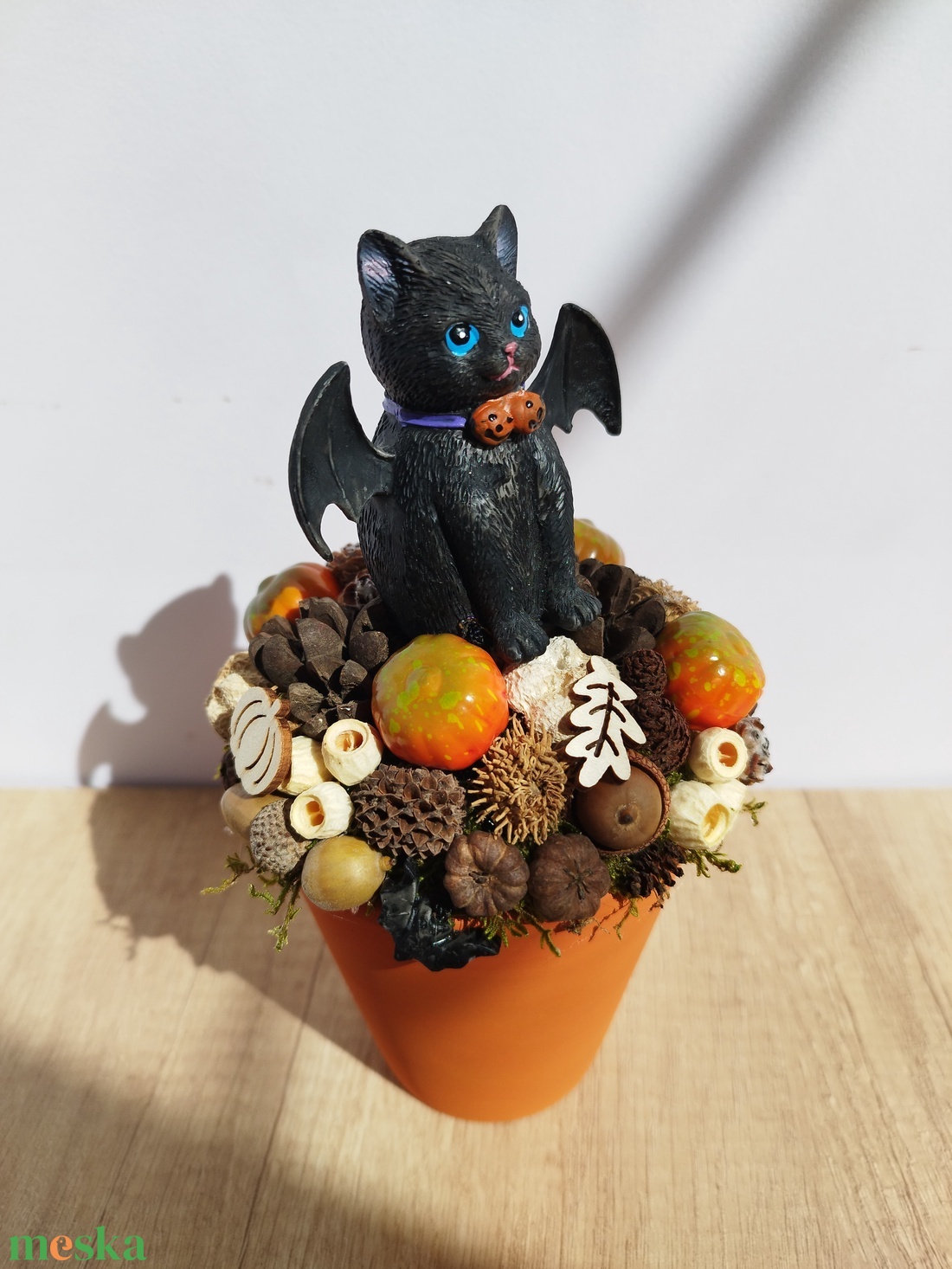 Halloween-i cica � őszi asztaldísz  - otthon & életmód - dekoráció - asztal és polc dekoráció - asztaldísz - Meska.hu