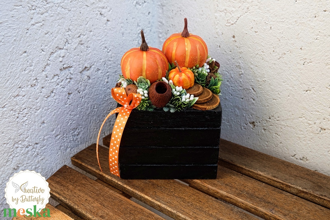 Őszi tökös asztaldísz halloween asztaldísz -  - Meska.hu
