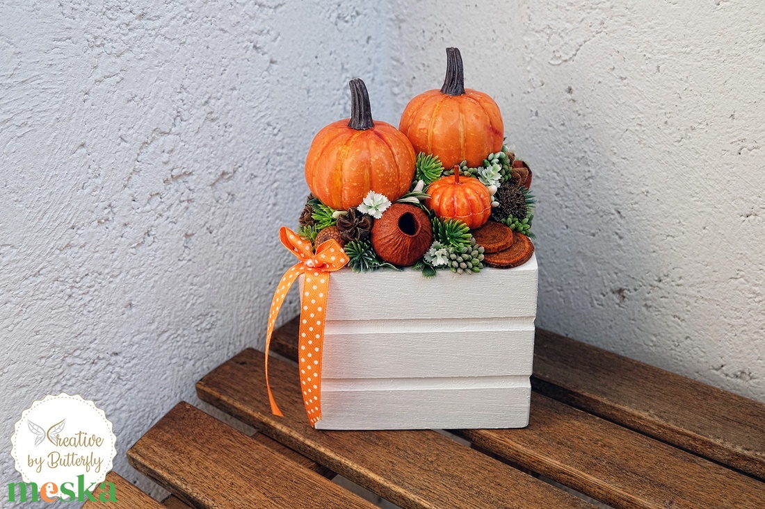 Őszi tökös asztaldísz halloween asztaldísz -  - Meska.hu