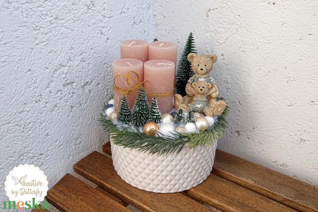 Adventi asztaldísz karácsonyi asztaldísz - karácsony - adventi díszek - adventi asztaldísz - Meska.hu