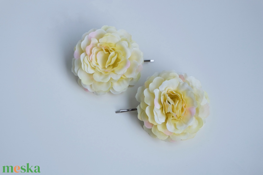 Menyasszonyi hullámcsattos hajdísz sárga - esküvő - hajdísz - kontydísz & hajdísz - Meska.hu